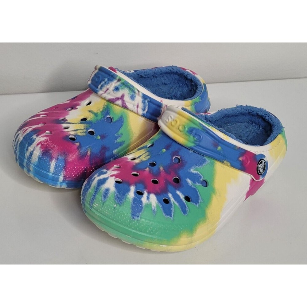 Crocs Classic Tie Dye Faux Fur Lined Clogs Shoes Mens 4 Womens 6 206341